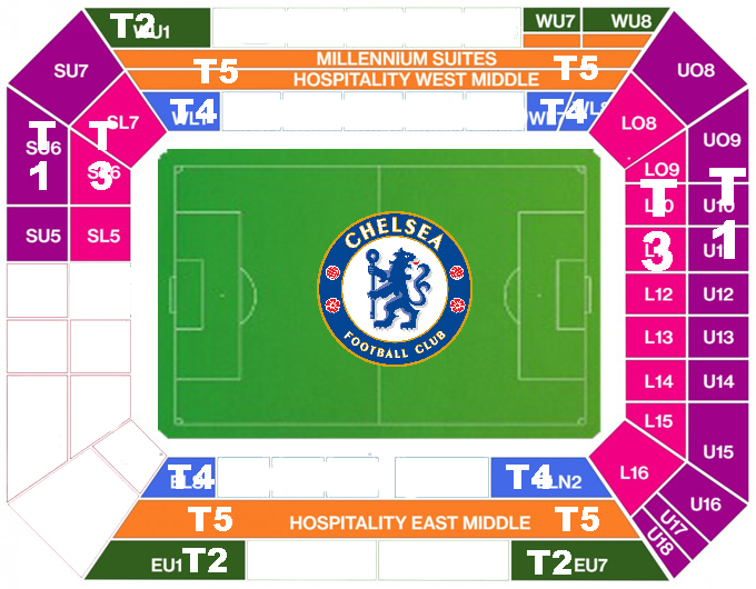 Chelsea Londyn plan miejsc wyjazdy na mecze| BP Gryf